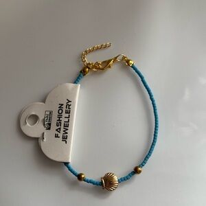 Blue and Gold Beaded Bracelet